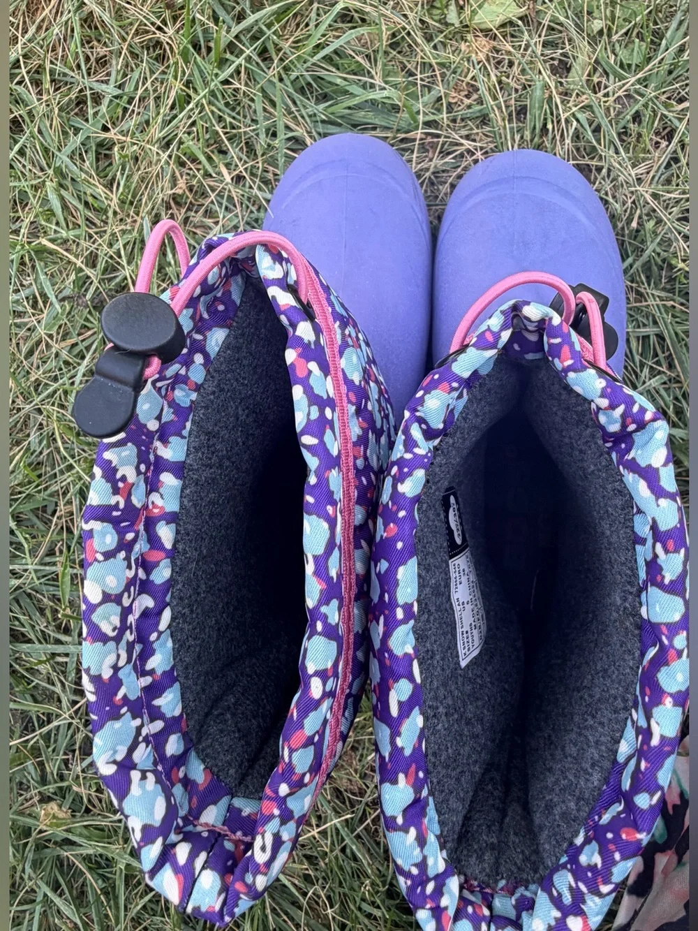 Bogs Kids Purple Winter Boots with Patterned Cuff